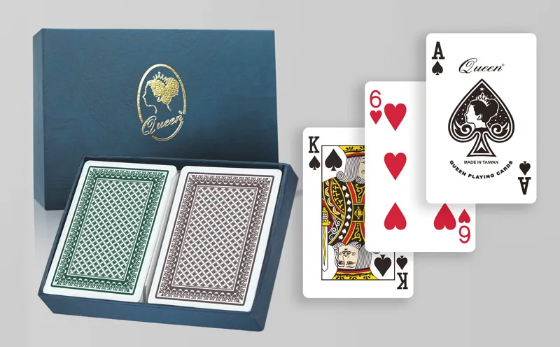 Pokerkarten aus Plastik auf Casino-Niveau Bridge-Größe – Standard-Index – 2-Deck-Set