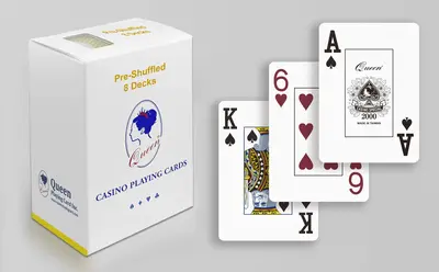 賭場專業撲克紙牌 - 標準兩角 撲克尺寸 - 八副裝 可預洗