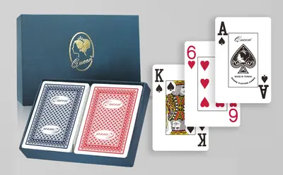 賭場規格塑膠撲克牌 - 大字體 橋牌尺寸 - 雙副裝