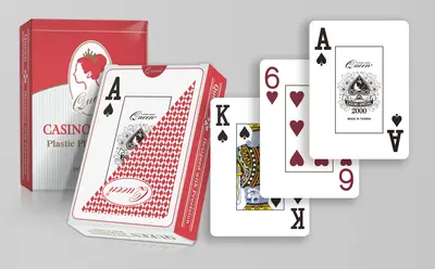 賭場品質塑膠撲克牌 - 大字體 撲克尺寸