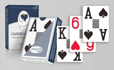 賭場品質塑膠撲克牌 - Barcode 條碼 撲克尺寸