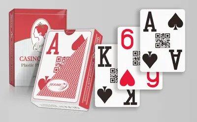 賭場品質塑膠撲克牌 - QR Code 撲克尺寸
